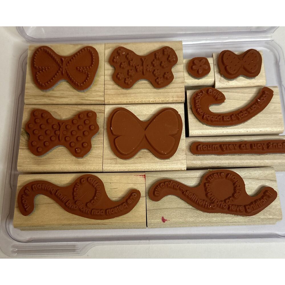 Stampin Up Set of 10 Flight of the Butterfly‎ Wood Stamps Whimsical Positivity - Picture 4 of 4